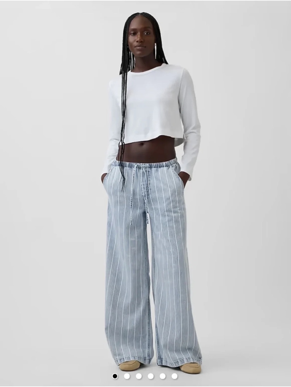 GAP Railroad Stripe Pull-On Wide Leg Jeans – Size XL - Picture 2 of 5